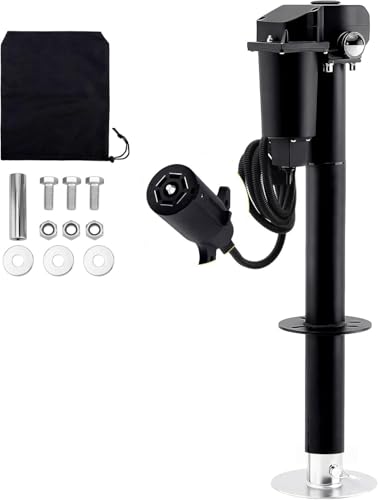 Pafessa 12V Electric A-Frame Trailer Tongue Jack with 7 Way Plug, 3500lb Lift Capacity 18” Travel Add 4.5” with The Drop Foot, Protective Cover Included