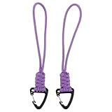 Amosfun Llavero de Paracord Resistente de 19 Cm Color Púrpura con Mosquetón Triangular, Cordón para Mochila y Camping, Accesorio Multifuncional para Senderismo y Supervivencia al Aire