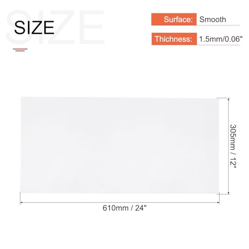 Image of MECCANIXITY ABS Plastic Sheet 24 Inch x 12 Inch x 0.06 Inch ABS Styrene Sheets for Building Model DIY Crafts Panel White 4 Pcs