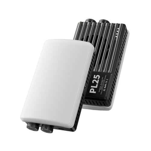 Image of ULANZI PL25 LED Video Light - 25W Bi-Color Mini Camera Light Panel, 3200Lux CRI≥96, 2700K-6500K Dimmable with 2000mAh Rechargeable Battery for DSLR, YouTube, Vlogging & Photography