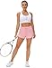Mancreda Women's Running Shorts with Liner 3 Zipper Pockets Elastic Workout Athletic Gym Yoga Shorts(PK,M) Pink