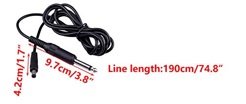 1.9M Power Supply Connection DC RCA Jack Cable Clip Cord for EZ Pen Type Tattoo Machine Gun Liner Shader Pin Length: Approx.9.7&4.2cm(3.8&1.7inch) NEW