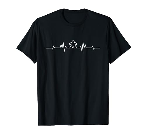 Board Game EKG Heartbeat Meeple Lover Player Figure Gift T-Shirt