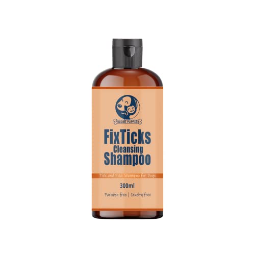 Foodie Puppies Dog Flea and Tick Shampoo FixTicks 300ml – Anti Itch Relief Cleansing | Paraben, Cruelty Free with Citronella Oil, Aloe Vera and Lemongrass | For Dogs of All Breeds and Suitable for All Coat Types
