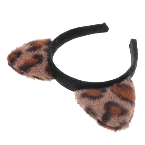 ERINGOGO ヒョウ柄猫耳ヘッドバンド 柔らかく軽量な発箍 かわいい動物耳コスプレパーティー用ヘアアクセサリー