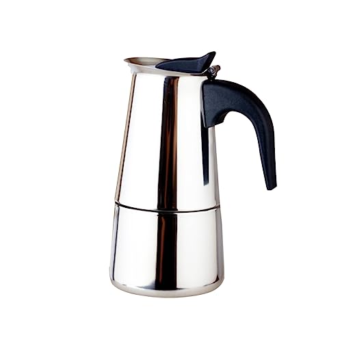 GRIRIW Stainless Steel Coffee Pot Espresso Coffee Concentrated Coffee Espresso Maker Espresso Machine Espresso Ground Coffe Maker Stainless Kettle Stovetop Coffee Makers for Home Silver