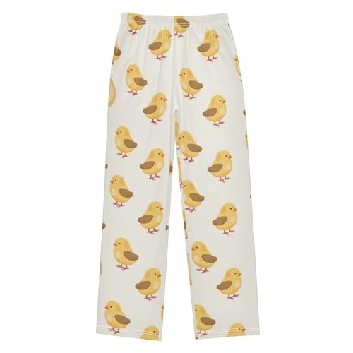 ZZXXB Lovely Chick Eggs Boys Long Pants Soft Trousers Elastic Waist Kids Lounge Bottoms with Pockets S-XL