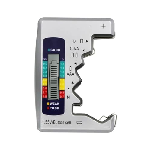 ROMISBABA Medidor Digital de Batería Portátil Abs Pantalla Lcd para Pilas Aa Aaa y Botón, Comprobador Preciso para Uso Doméstico y Tiendas, Indicador de Voltaje Fácil de Leer, Color