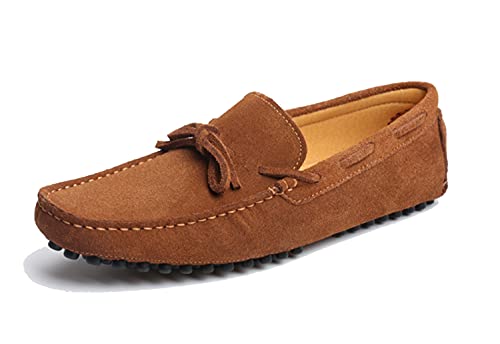 Mocassins en cuir daim marron pour homme élégants taille 46