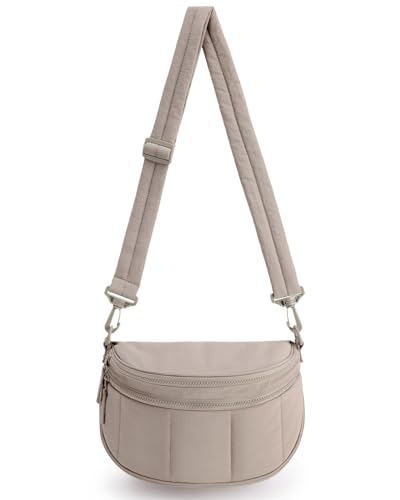 BAGSMART Crossbody Bags for Women Travel Purse Puffer Bum Bag Handbag Wallets Crossbody Fanny Packs for Travel & Work Brown