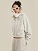 Gihuo Women's Cropped Hoodie Acid Wash Oversized Short Pullover Sweatshirt with Kangaroo Pocket (US, Alpha, Small, Regular, Regular, Beige)