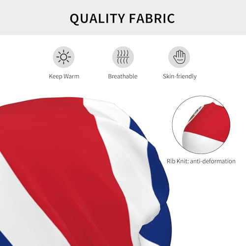 Costa rica Flag Children Hip Hop Knitted Hat Kids Elastic Leisure Knit Cap Warm Sleep Beanies Black3