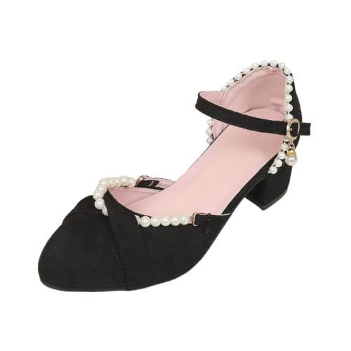 Sandales pour femme avec talon bloc et perles - Chaussures de soirée confortables à bout ouvert