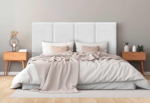 DHOME Tête de Lit Capitonnée en Tissu Aqualine Premium Antitaches Design Modulaire Vertical...
