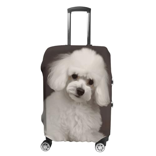 French Poodle Luggage Cover, Washable Elastic Suitcase Cover Protector Fit 18-32 Inch Luggage