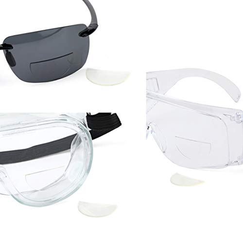 WENDA 3 Pack, +1.50 Reusable Stick-On Bifocal Lenses Reader Magnifying Adhesive Reading Lens Sticker Sport Sunglass Safety Glasses Magnifier Add On (3 Pack, +1.5)