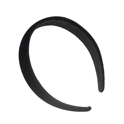 Guangcailun Gracia Negro Acolchado de Terciopelo Negro de Pelo Diadema Banda Negro Al Igual Que la Venda de la Venda del Pelo sólido para Mujeres y niñas Cover
