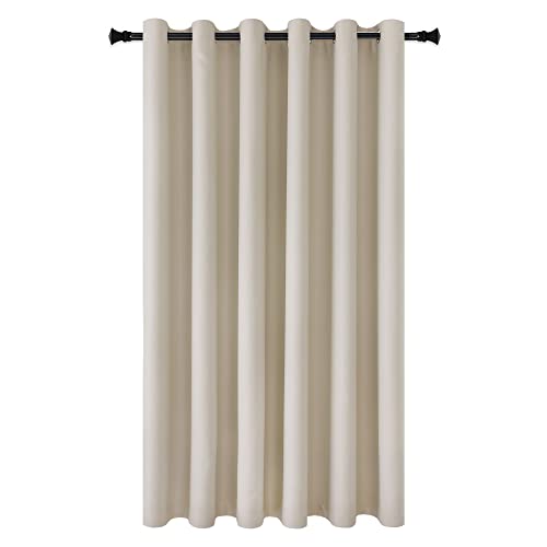 Image of DWCN Room Divider Curtain Total Privacy Thermal Blackout Curtain for Patio Door, Living Room, Bedroom Partition and Shared Office Space, 1 Grommet Curtain Panel, 8.3ft Wide x 7ft Tall, Light Beige