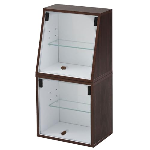 PaletteLife Knock-Down Curio Cabinet 2-Tier Brown BLT-651BR