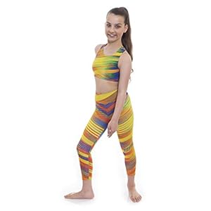 Samba by Velocity Pro Sport Crop Top und Leggings Set für Mädchen, ideal für Fitnessstudio, Workout, Laufen, Sommer, Freizeit, Gymnastik, Sportbekleidung, Yoga-Kleidung