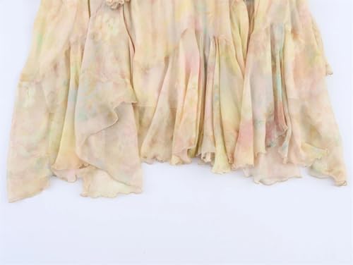 Women’S Casual High Waist Printed Skirt with Ruffle Edge Big Swing A-Line Knee-Length Skirt2