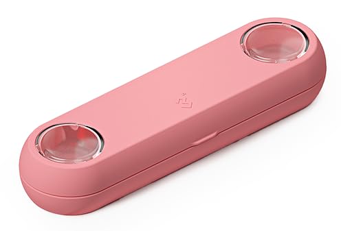3n ReO2 Clear Contact Lens Case 2 Pack Magnifier Box, Portable Contact Lenses Cases with Tweezers Remover Tool and Mirror For Travel&Home, Storage Box for Colored Contact Lens Cases (Pink)