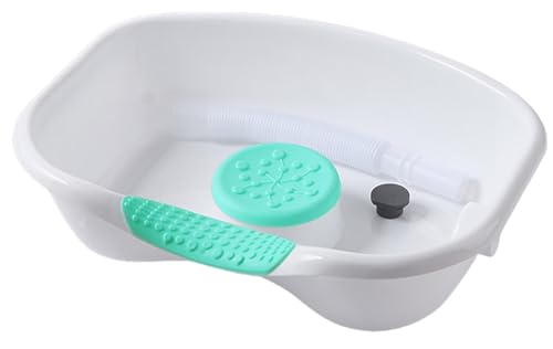 シャンプー台 洗髪器 介護用 シャンプー台 洗面器 介護サポート 腰を曲げない 家庭用フラットシャンプー台 シャンプーボウル ポータブルシャンプー台 移動式シャンプー台 排水機能付き 収納簡単 持ち運び便利 耐荷重100KG 防災 高齢者 妊娠 災害時 (