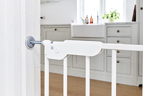 BabyDan Esbjerg, Extra Slim Ohne bohren Treppenschutzgitter, 60,5-66 cm, Baby-/Sicherheitsgitter, Weiß, Hergestellt in Dänemark - (Haustiergitter/Hundegitter)