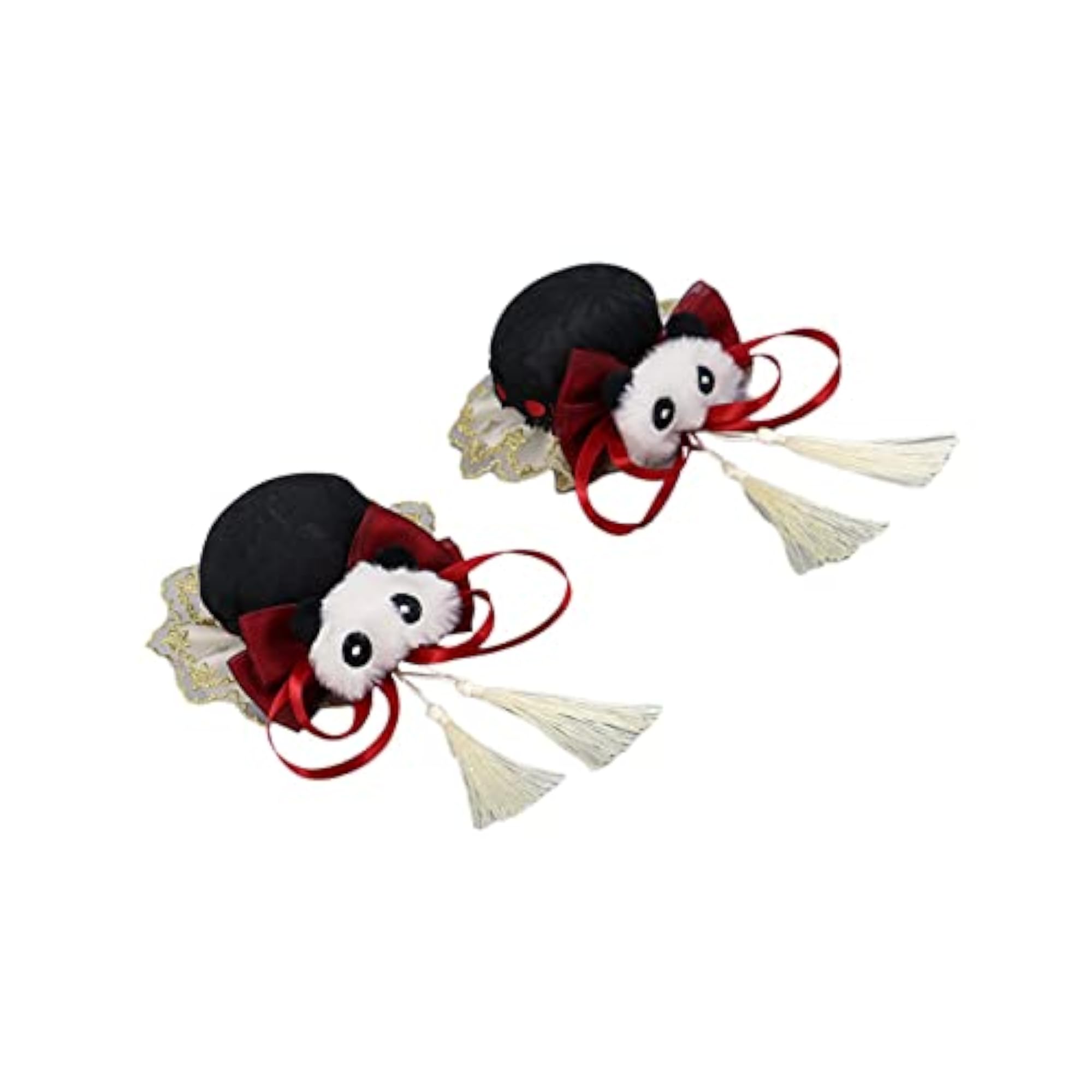 2x Chinese Style Hair Clips Panda Barrette
