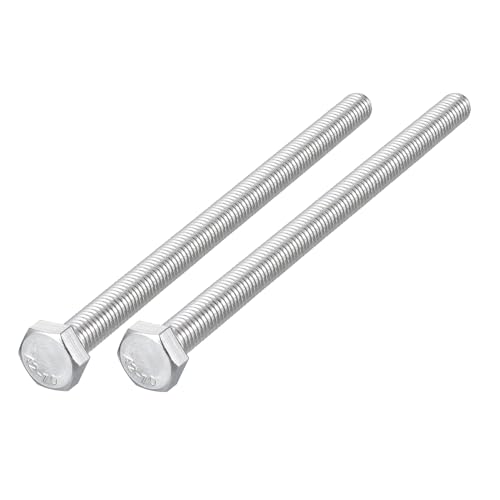 Image of METALLIXITY Hex Bolts (M8-1.25x150mm) 2Pcs, 304 Stainless Steel Coarse Fully Threaded Hex Head Screw Bolt Machine Screws - for Furniture Repair, Silver