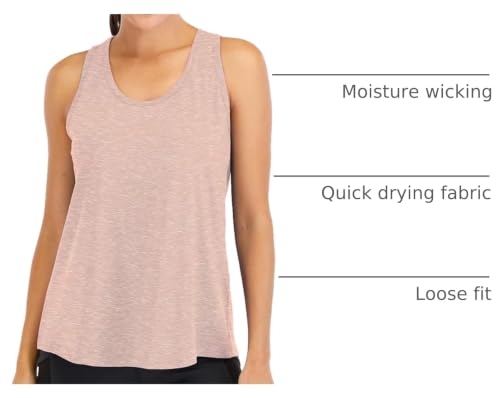 Image of ICTIVE Workout Tops for Women Loose Fit Racerback Mesh Backless Muscle Tank Running Shirts
