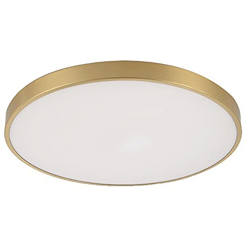 ZFYANG Plafonnier LED Simple Cuivre Ultra-Fin 4cm Plafonniers LED Encastrés Ronds Super Lumineux Modernes Plafonnier LED À Encastrer Circulaire Tricolore Éclairage Décoratif Lumières Plates