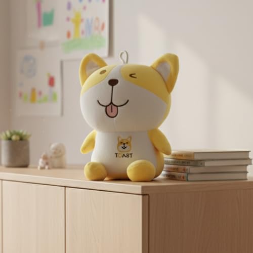 Image of Cute Yellow Cat Cartoon Soft Toy for Kids - Ultra Soft Plush Doll | Adorable Stuffed Animal Toy for Boys & Girls