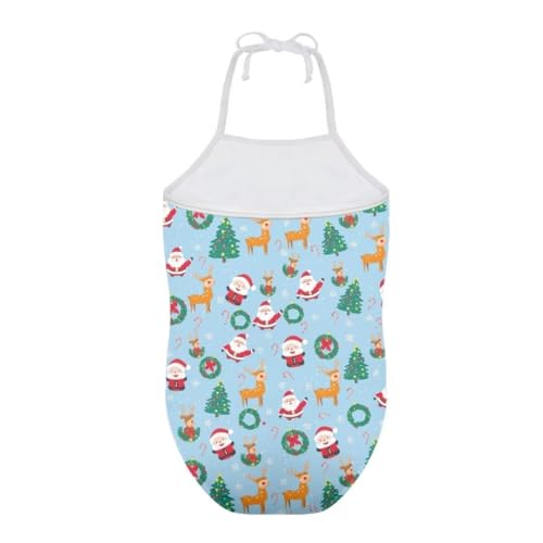 Image of Christmas Girls One-Piece Swimsuits Beach Halter Swimwear Bathing Suit for 3-10 Years
