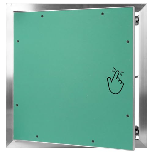 Repa Market Revisionsklappe Trockenbau 40x40 cm Aluminium Revisionsklappe Trockenbau für Wand & Decke Befliesbare Wartungsklappe mit Push-Click Zugangsklappe für Sanitär Installation & HLK