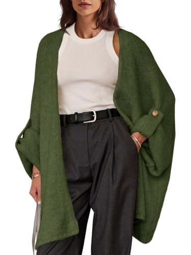 Image of Saodimallsu Womens Oversized Long Cardigan Sweaters Casual Open Front Chunky Knit Slouchy Fall Trendy Sweater Coats