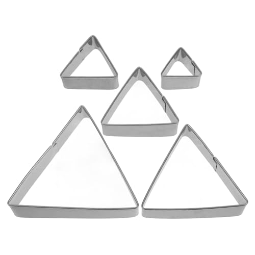 MUCKLILY 5Pièces Emporte Triangle Acier Inoxydable de Moules à Biscuits pour Gâteaux Pâtisseries Outils de Découpe Amusants pour Cuisine