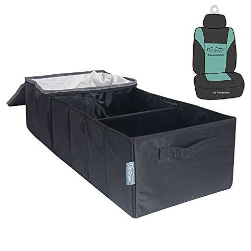 FH Group Multi-Compartment Car Trunk Cargo Organizer with Cooler for Picnics, Camping and Tailgating (Gray/Black)