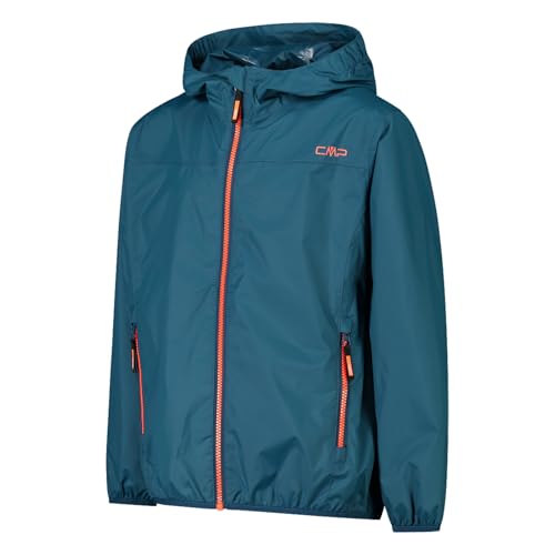CMP Unisex Kinder Kid Jacket Rain Fix Hood Regenjacke, Bluesteel, 164 EU