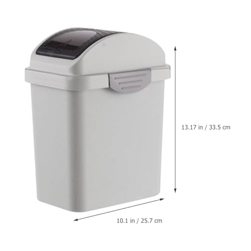 Caneca de basura plástica pequeña con tapa oscilante miniatura 2