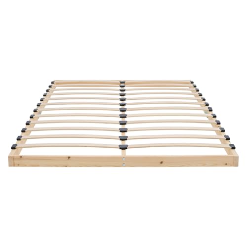 Homestyle4u Lattenrost 120×200 cm Bett Holz Kiefer Massiv Rollrost 24 Latten, Federholzrahmen 3127 – Bild 3