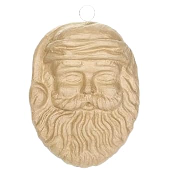 Factory Direct Craft Pack of 2 Paper Mache Santa Mask Father Christmas Papier Mache Mask DIY Holiday Craft Ready to Paint, Decoupage and Decorate (Size: 14 inches x 10 inches)