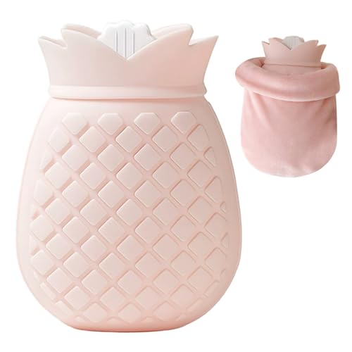 Jorzer Mini bouillotte, Petite bouillotte de 350 ML avec Housse Souple Amovible et Lavable pour soulager la Douleur du Dos, du Cou et des épaules