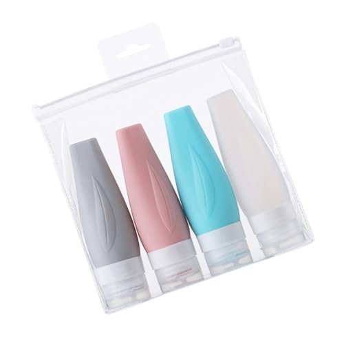 Outanaya 4個 トラベル用シリコン詰め替えボトル 携帯便利 旅行用液体容器 シャンプー乳液対応 の柔軟性で最後まで使い切れる