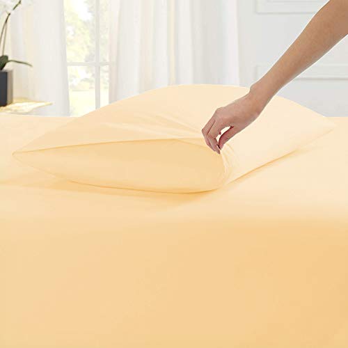 Image of YRM Bedding's Peach 600-TC Oraganic Cotton Flat Bedsheet King Size (102 inchx108 inch) with Pillow Covers (18 inchx28 inch)