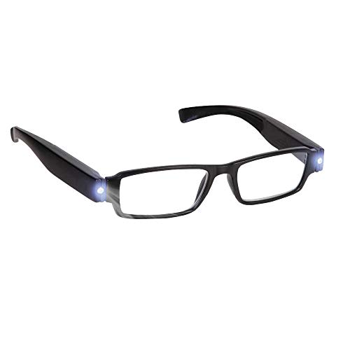 Bright LED Readers with Lights Reading Glasses Lighted Magnifier Nighttime Reader Compact Full Frame Eyewear Clear Vision Unisex Clear Vision Lighted Eye Glasses