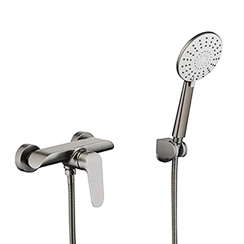 Mitigeur bain douche mural avec douchette robinet baignoire chaud froid doré