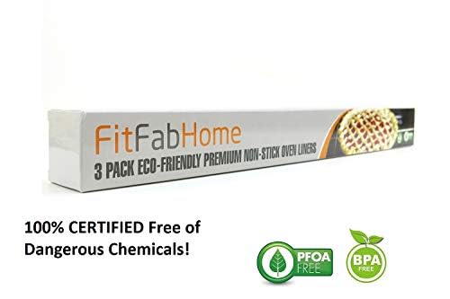 FitFabHome 3 Pack Large Non Stick Oven Liners Mat BPA and PFOA Free, Protect the Bottom of Electric or Gas Oven Toaster Oven Stovetop Air Fryer Grill… - Thumbnail 3