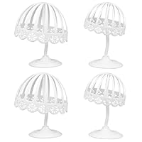 ULTECHNOVO 4Pcs Wig Stand Hat Support Rack, Baby Bonnet Display Holder Storage Stand, Wig Head Stands for Kids Baseball Hat Winter Cap, Desktop Display for Store Shop