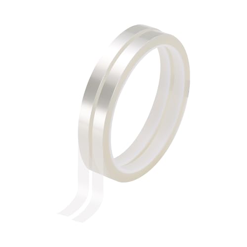 Image of HARFINGTON 2 Rolls High Temperature Masking Tape 1 /4 inch x108ft(6mmx33m) 0.05mm Thick PET Film Silicone Adhesive Heat Resistant Tapes for Heat Press Anodizing Circuit Board, Transparent